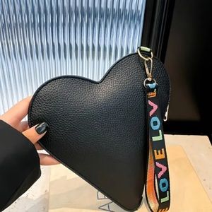 Heart shaped wristlet bag